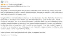 This review from a dude who bought pube removal cream kit