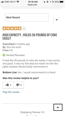 This review of a Fossil duffel bag Tom the snort