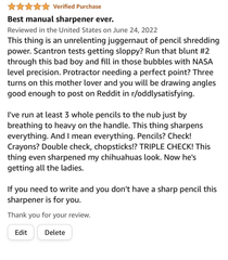 This review of a pencil sharpener