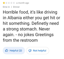 This review to a restaurant I ate at