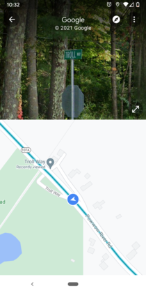 This road I drove by called Troll Way goes underneath a bridge