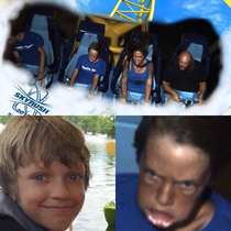 This roller coaster photo of me from  My normal face for reference