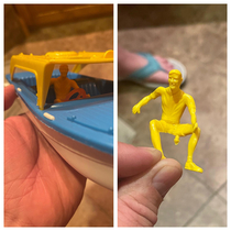 This s toy boat with an unexpected surprise below deck