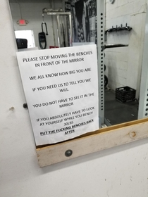 This sign at my gym