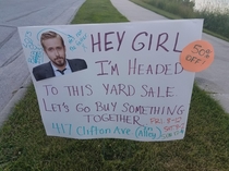 This sign for a garage sale in my town