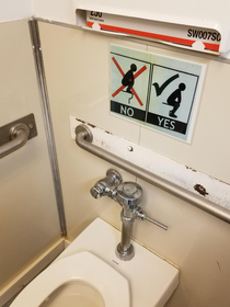 This sign in my factory informing us of managements preferred method of toilet use