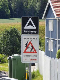 This sign in Norway for a speed bump