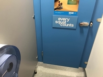 This sign on the back of the cubicle door in my gyms toilets