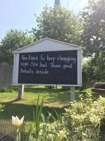 This sign outside a Church