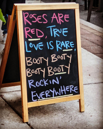 This sign outside a local soda shop