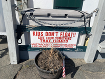 This sign outside the Harbor Masters House