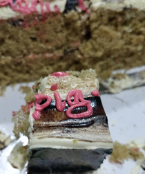 This slice of cake that tried to make me feel guilty eating it