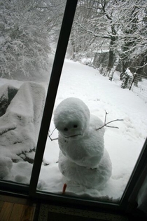 This snowman wont leave us alone Hes creeping us out