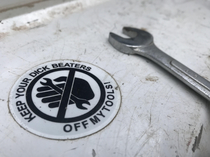 This sticker in a tool box