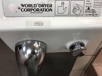 This sticker on the hand dryer