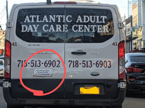 This vehicle makes frequent stops at your moms house Adult day care driver has quite a sense of humor
