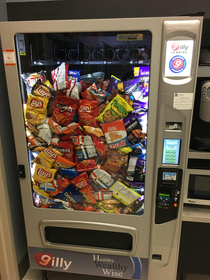 This vending machine had an error and distributed everything at once