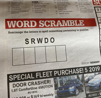 This very literally titled puzzle in my newspaper this morning