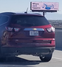 This vets Purple Heart license plate is a commentary how he qualified for it