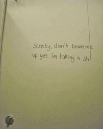 This was on a bathroom stall Cant stop laughing