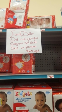 This was posted at my local Family Dollar 