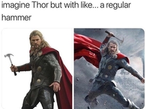 Thor is about to nail Thanos