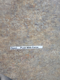 Those bathroom door at this gas station I had to make an emergency stop at you know when suddenly youve gotta poop and it can NOT wait Seems I need to be a jedi to use thr facilities
