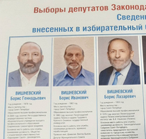 Three Duma candidates All  are named Boris Vishnevskiy