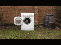 Throwing a brick in the washing machine