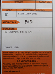 Ticket my buddy received after parking directly in front of a No Stopping sign