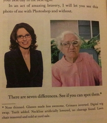 Tina Fey before amp after Photoshop