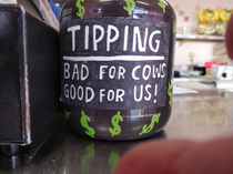 Tip jar at the local ice cream shop