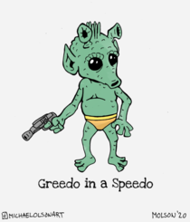 To celebrate all the new Star Wars announcements I present Greedo in a Speedo