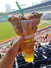To person who shared their sons ingenuity I raise you Korean fried chicken and L of beer cup