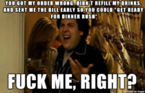 To the rude waitress that complained about not getting a tip from me and my wife