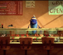Today I realized that in Shark Tale the sushi restaurant was empty because that was cannibalism
