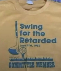 Today in well-meant things that aged like milk this T-shirt from a charity golf tournament in 