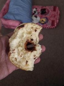 Told my daughter she could have a chocolate donut but she has to give me half I need to be more specific next time