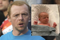 Told my mom I was surprised our son who was born on Sunday didnt look anything like me She sent me this pic Congrats Simon Pegg