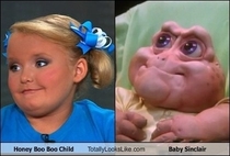 Told my wife Honey boo boo looks like the baby from Dinosaurs Internet did not disappoint