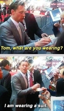 Tom Hiddleston at the premiere of Iron Man 
