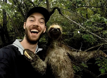 Took a selfie with a sloth and we looked too much alike