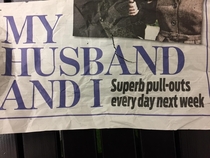 Took me a second to realise that these are two separate titles on the front page of the newspaper