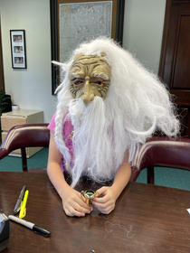 Took my daughter to work She found this mask in a prop drawer Not much work was done that day