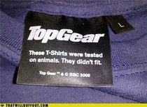 Topgear tested their products on animals