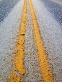 Town repainted lines on a few roads recently They forgot to street sweep the sand away from this past winter