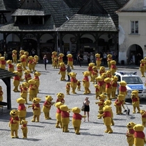 Town shocked to find its streets filled with Pooh