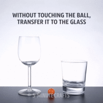 Transfer the cherry to a glass without touching it
