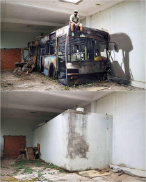 Transforming a bus into a concrete block