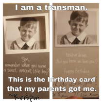 Transman Receives Birthday Card From Parents